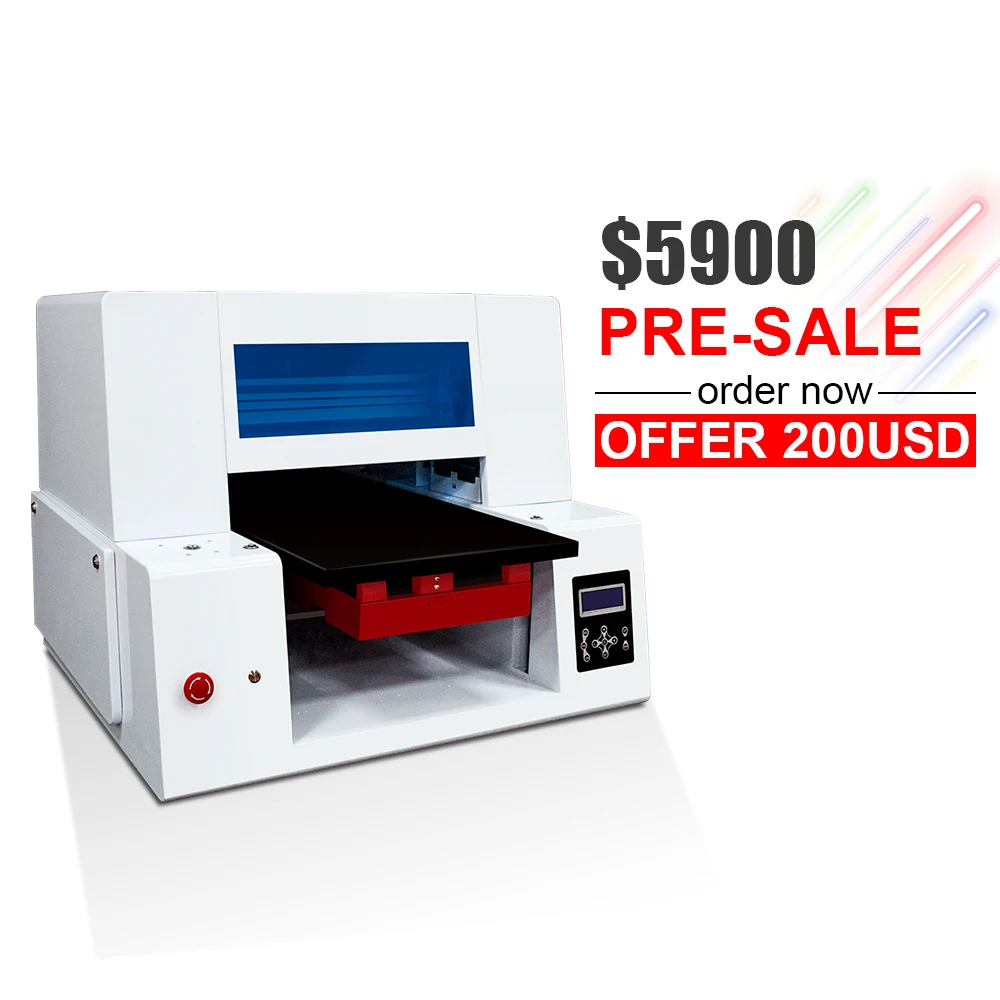 

Colorsun New Automatic A3+ size T-shirt Flatbed printer 400*600mm DTG printer fabric printer with 2pc 4720 printhead