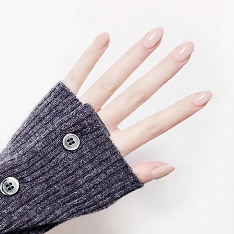 Средний Длина поддельные ногти скворовальный Diy Дизайн ногтей сплошной цвет 18