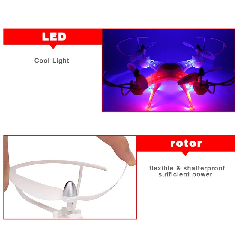 RC Quadcopter Drone with Camera with VR Glass FPV Drones WiFi Phone Control Live Video Photo RC Helicopter UAV Dwi Dowellin D4