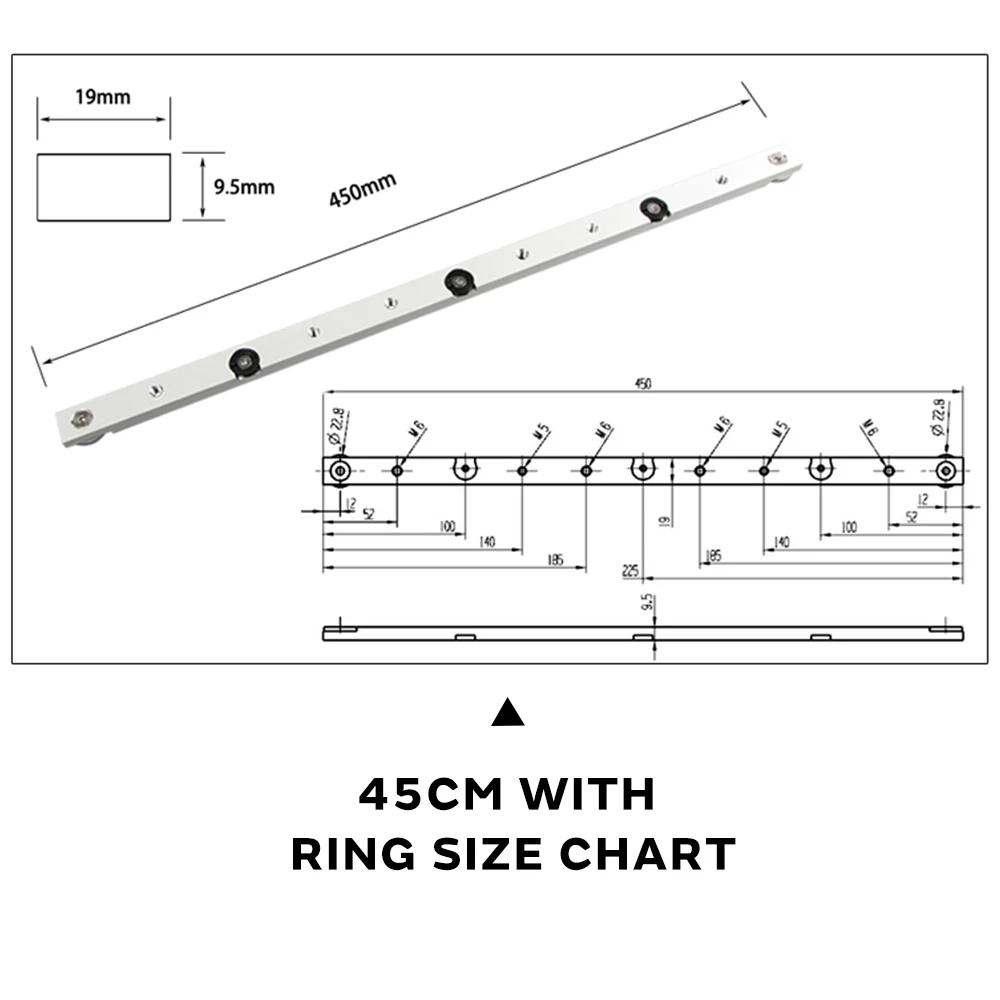 Miter Tool Bar T Tracks Metal Hardware Limit Pusher Portable Silver Practical Chute Woodworking Beveled Track