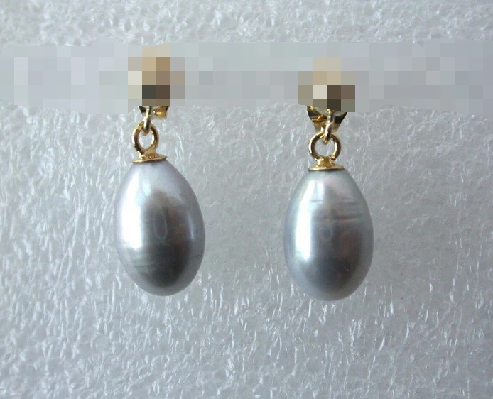 

Hot selling> free shipping 00271 baroque gray drip freshwater cultured pearl dangle earrings -Bride jewelry free shipping