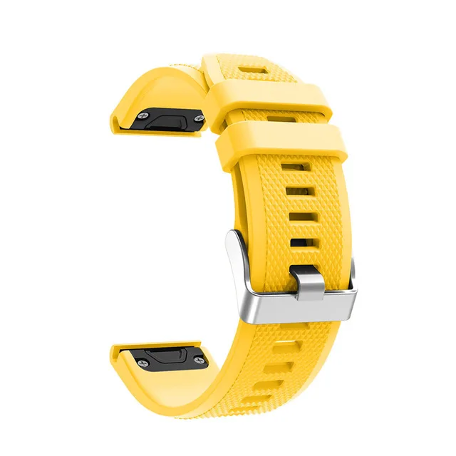 26 22 20 мм ремешок для Garmin Fenix 5X5 5S Plus 3 3 HR Forerunner 935 часы Quick Release силиконовые легко подходят ремешок на запястье - Color: Yellow