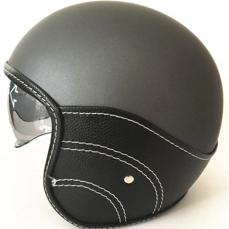 

2017 New Arrival Vintage Half Face Motorcycle Helmet Casco Casque Moto Harley Retro Helmets With Inner Sun Visor lucky 5 helmet