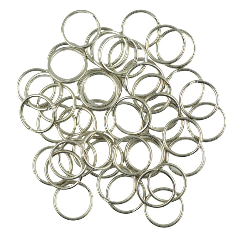50-200x Lot Key Rings Chains Split Ring Hoop Metal Loop Steel Accessory 25MM USA 