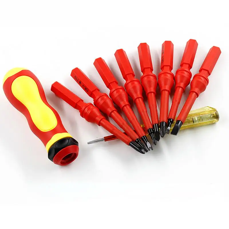 9 In 1 CR V Electrician Screwdriver Set Tool Electrical Fully Insulated