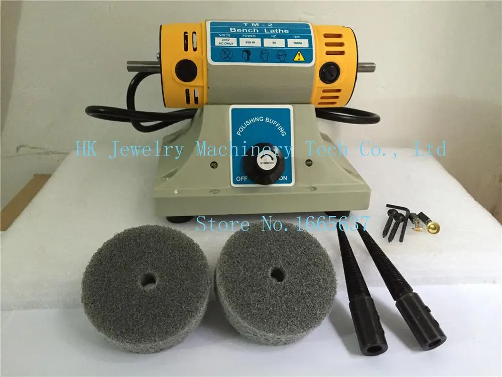 220V TM 2 Benchs Lathe Polisher Took Kit Gem Jewelry Rock Polishing