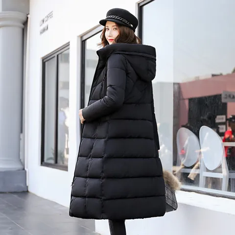 ALMUERK, зимняя женская куртка, парка с капюшоном, пальто размера плюс, толстая, теплая, выше размера, длинного размера плюс, женская, Chagueta Feminino - Цвет: as the picture