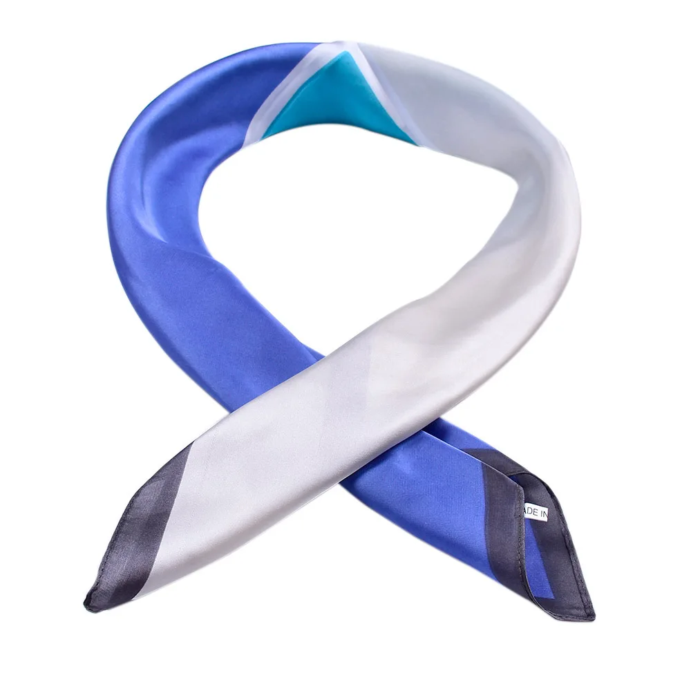 

70*70cm New silk satin Kerchief Splicing Color collision Simplicity Small scarf female Occupation Multi-function Small scarves