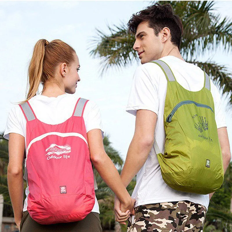 Have Logo Foldable Skin Bag Men Women light Waterproof Folding Bag for Outdoor Bike Climbing Travel Hike Backpack can customize