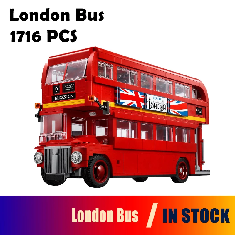 

21045 1716pcs Compatible with Lego Genuine Technic Series 10258 London Bus Model building blocks Figure bricks toys for children