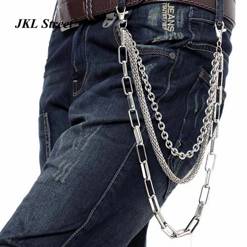 Men's Lantern Net & Long loop 3 Layers Chains Wallet Key Chain Heavy