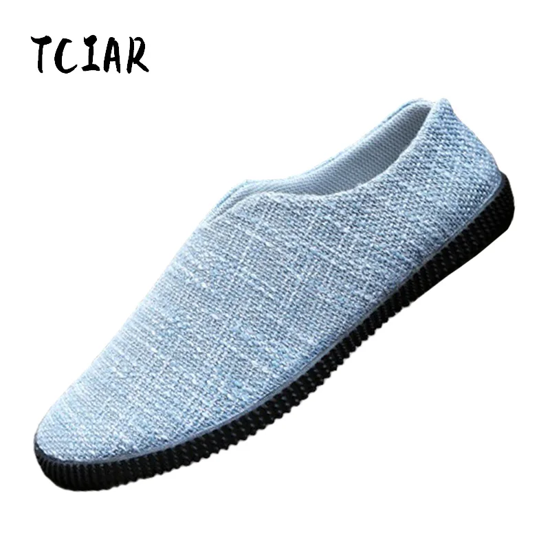 

Men Casual Shoes 2018 Spring Summer Breathable Hemp Shoes Fashion Weaving Mens Slip-On Flat Loafers Comfortable Shoes DI004