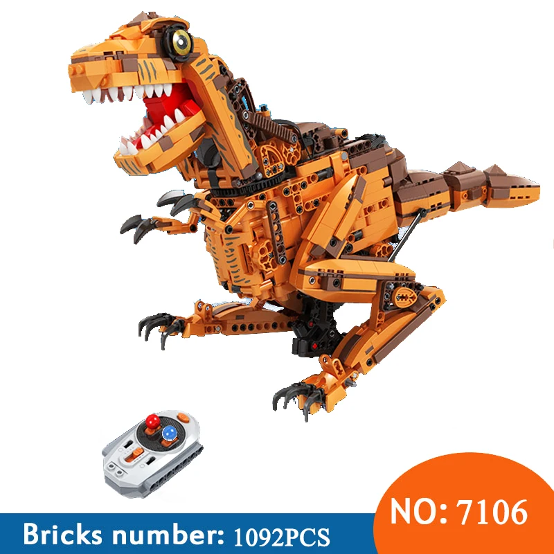 Winner 7106 1092PCS Technic Creators Expert font b RC b font Remote Control Dinosaur Model Building