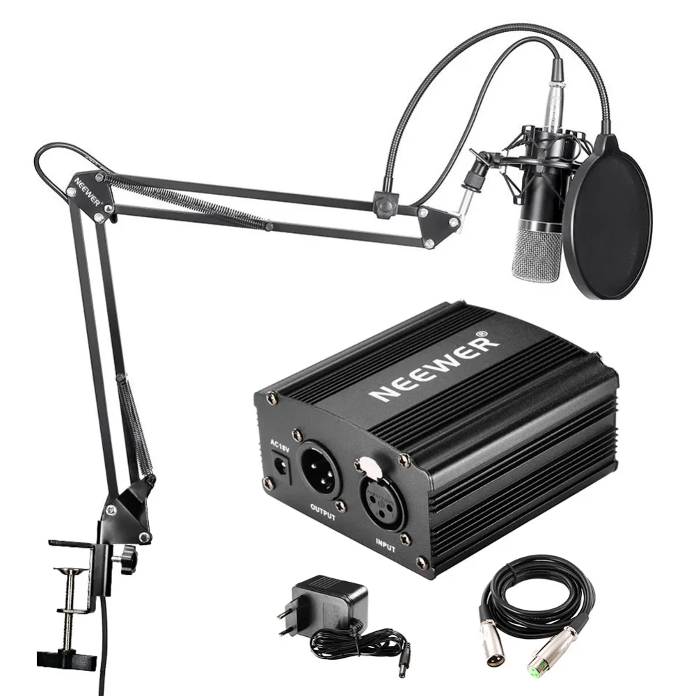 Neewer BM 700 Professional Studio Broadcasting and Recording Condenser Microphone Kit 48 V Phantom Power Supply