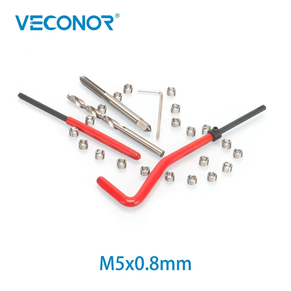 

25pcs M5x0.8mm thread repair set, helical coil thread repair tool set