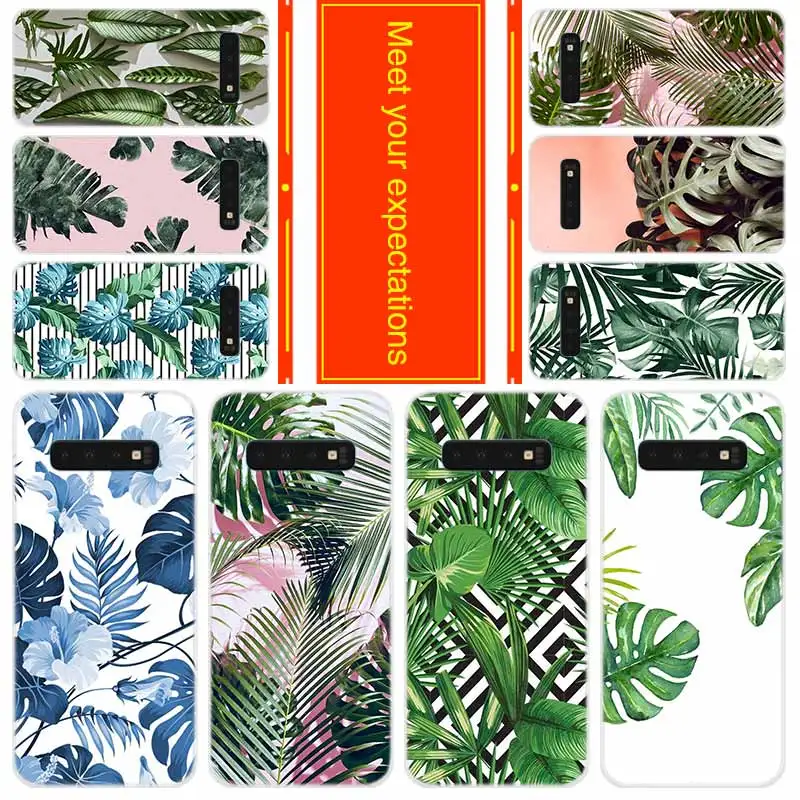 

Phone for Samsung Galaxy S10 E S9 S8 Plus S7 s6 Edge s10 plus s5 Note 10 9 8 Cover Case Tropical Plants