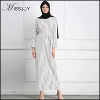 MISSJOY-Fashion-islamic-Muslim-Clothes-Women-Long-Sleeve-White-Striped-Print-dubai-prayer-abaya-maxi-dress
