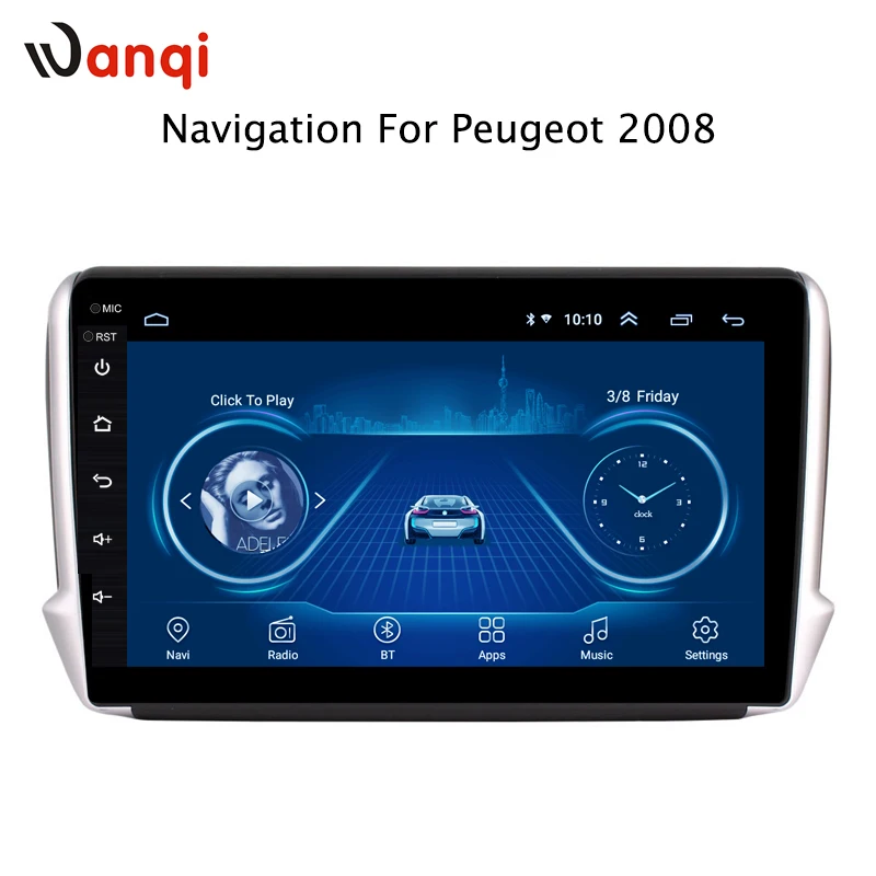 10,1 дюймов Android 8,1 2.5D Закаленное HD тачскрин радио для peugeot 2008- с Bluetooth USB wifi Поддержка SWC