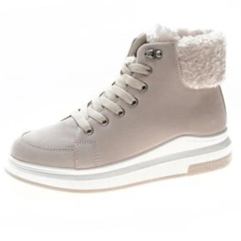 COVOYYAR Comfort Women Sneakers 2019 Platform Snow Boots Women Winter Shoes High Top Lace Up Wedges Casual Shoes WSN727