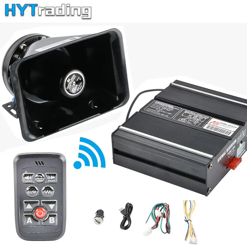 

Auto Vehicle Horns 2018 200W Alarm 8 Sound Tone Emergency Speaker Police Fire Siren Remote Warning Loudspeaker 120-130dB