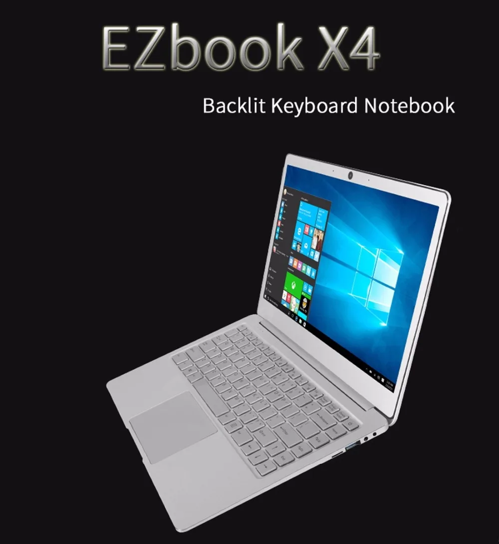Ноутбук Jumper EZbook X4, 14 дюймов, металлический ноутбук, 4 Гб ОЗУ, 128 ГБ SDD, Windows 10, Intel Gemini Lake N4100, 9200 мАч, клавиатура с подсветкой