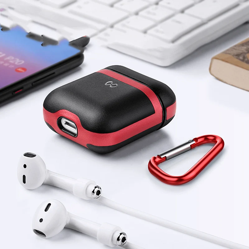 Чехол для Apple AirPods кожаные чехлы Air Pods беспроводные матовые наушники хранения
