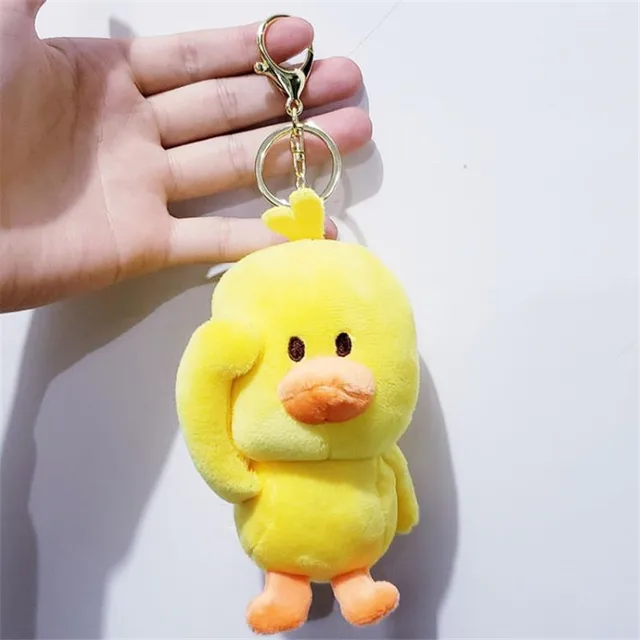 Cute personality creative little yellow duck plush keychain plush toys