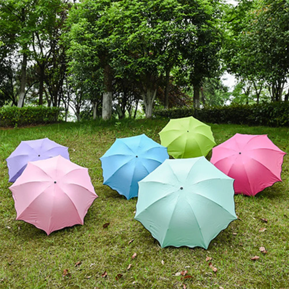 Портативный мини зонтик с защитой от уф мини складной ветрозащитный легкий путешествия женщин(случайный цвет - Цвет: Многоцветный