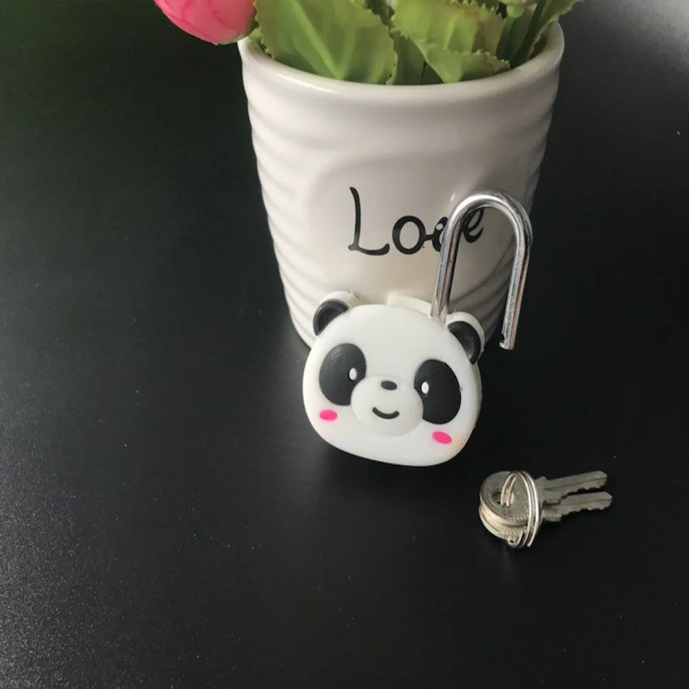 #*Cheap New Lovely Cartoon Panda Shaped Design Mini Lock Padlock Drawer Handles Locks Zipper Bag Backpack Handbag Suitcase Lock