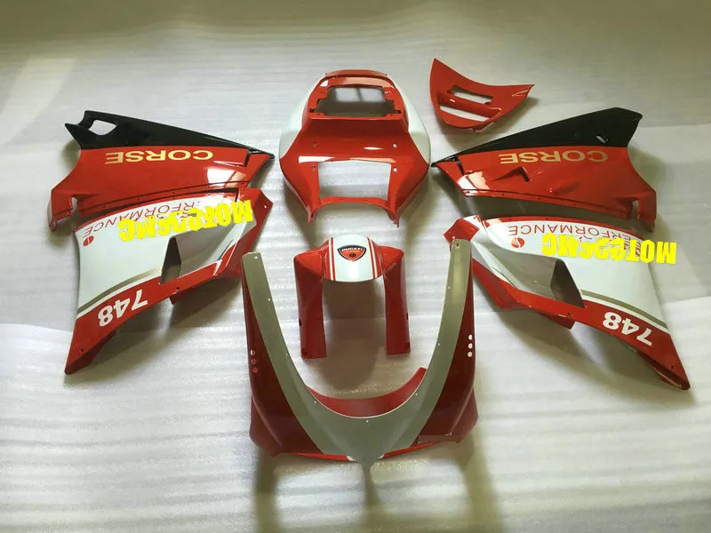 Комплект обтекателей под давлением для DUCATI 748 916 996 998 03 04 05 2003 2004 2005 ABS красные белые