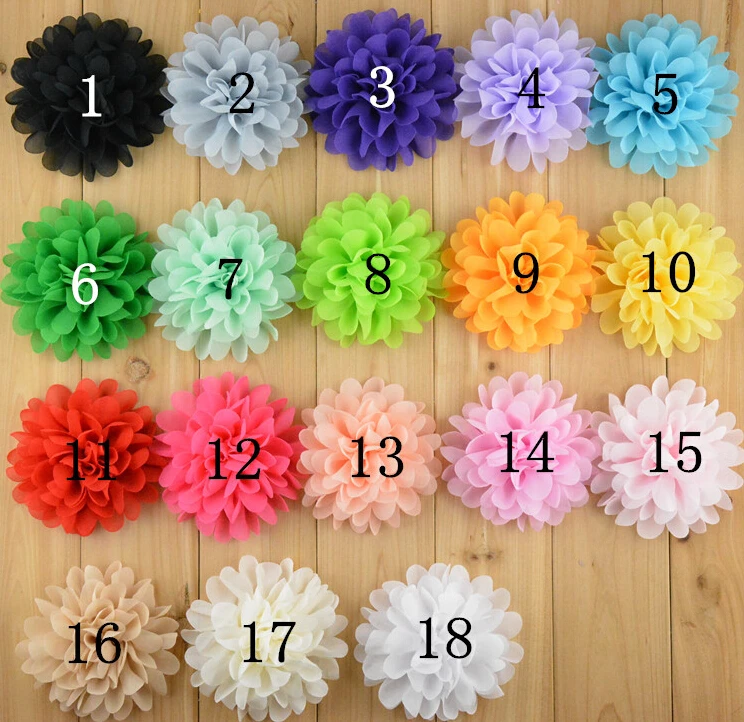 Free shipping 20PCS 10cm chiffon flower for DIY hair accessory can mix colors(FWR-4) | Дом и сад