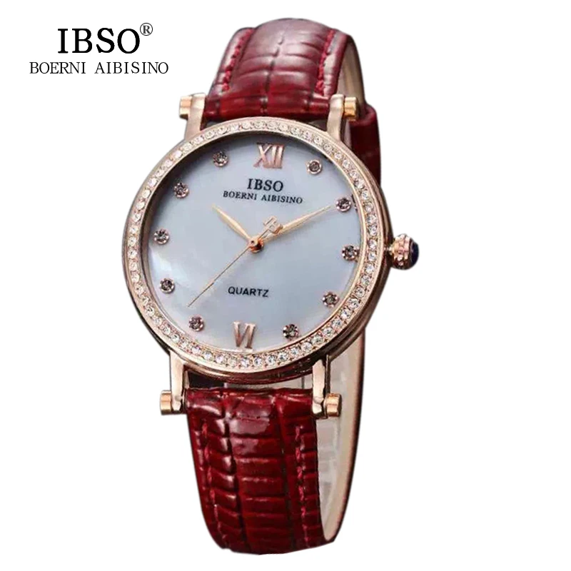 

IBSO Quartz Watch Women 2018 New With Tags Leather Band Relogio Feminino Dourado High Quality Fashion Waterproof Lady Watches