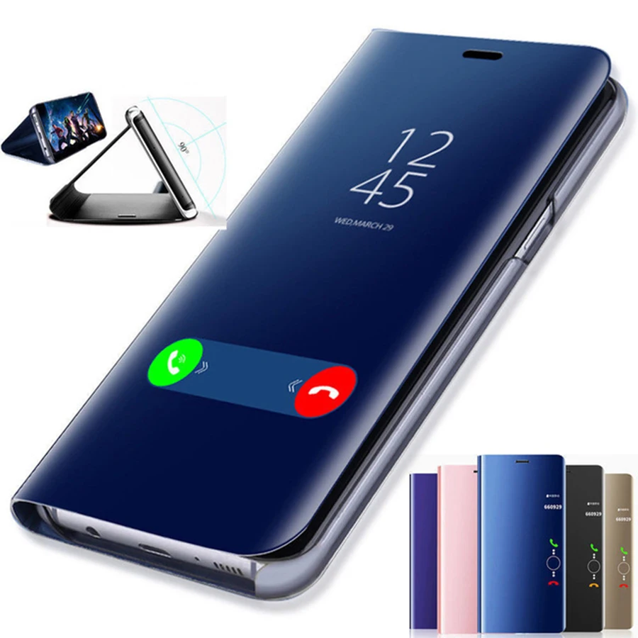

Luxury Clear View Smart Mirror Phone Case For Redmi Note 7 6 5 Pro A2 8 Lite Pocophone F1 Cases Flip Stand Leather Cover Holder