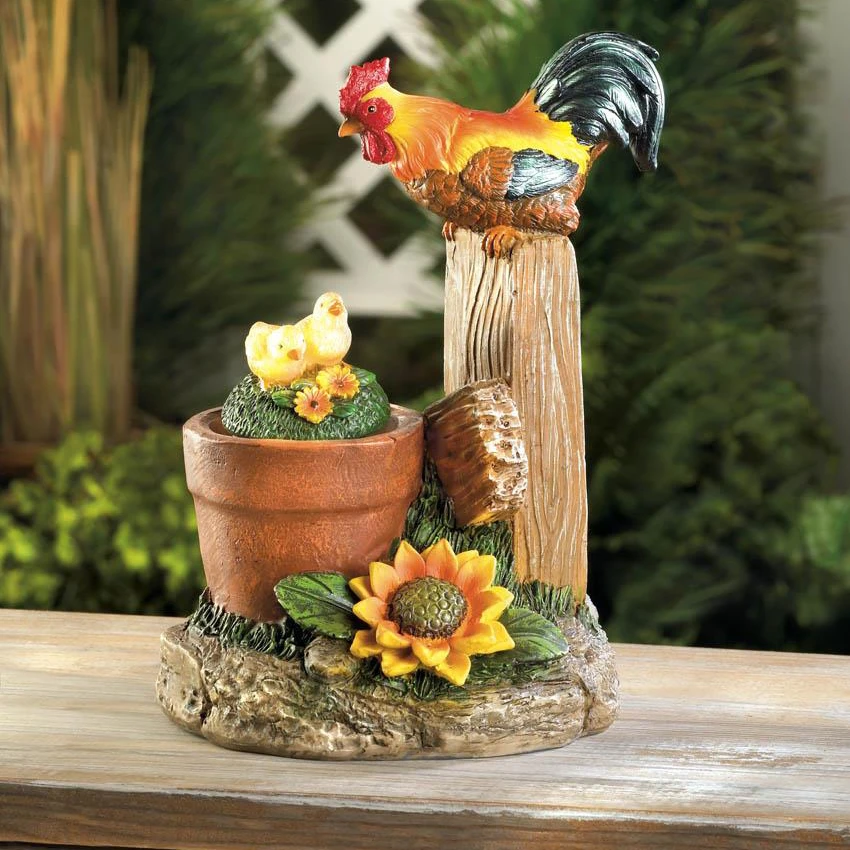 Summerfield Terrace Solar Rotating Rooster Garden Decor (1)