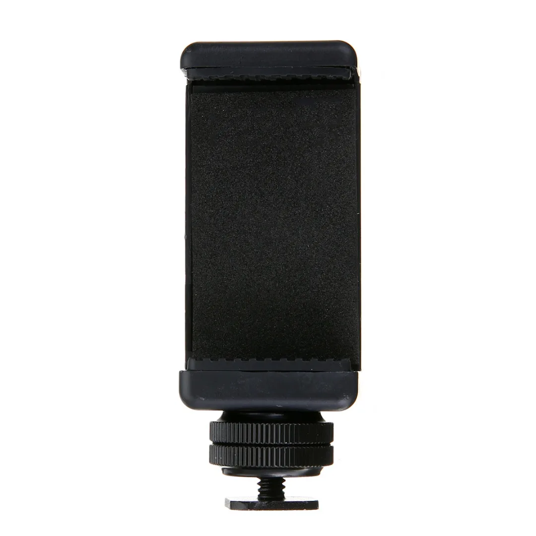 1/4" Black Mobile Phone Clip Holder+ Hot Shoe Adapter Mount Fit For DLSR Camera