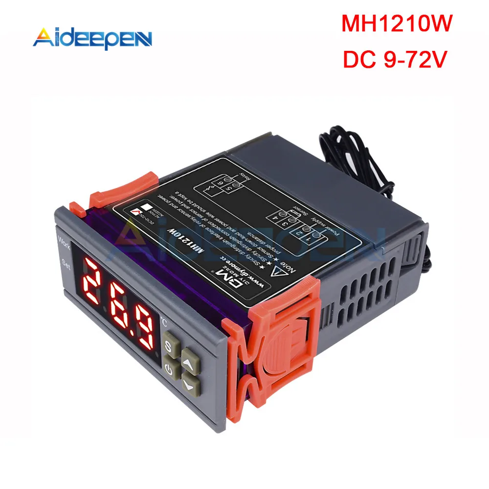 DST1000 MH1210W WH7016C DC 12 В 24 в 36 В AC 110 В 220 В цифровой регулятор температуры инкубатор термостат регулятор Датчик Зонд - Цвет: MH1210W DC 9-72V