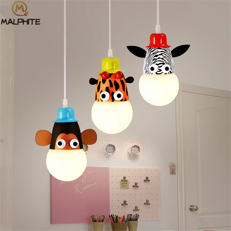 

boy or girl room Cartoon pendant light simple children cartoon Monkey hanging pendant lamps protective eyes lighting fixtures