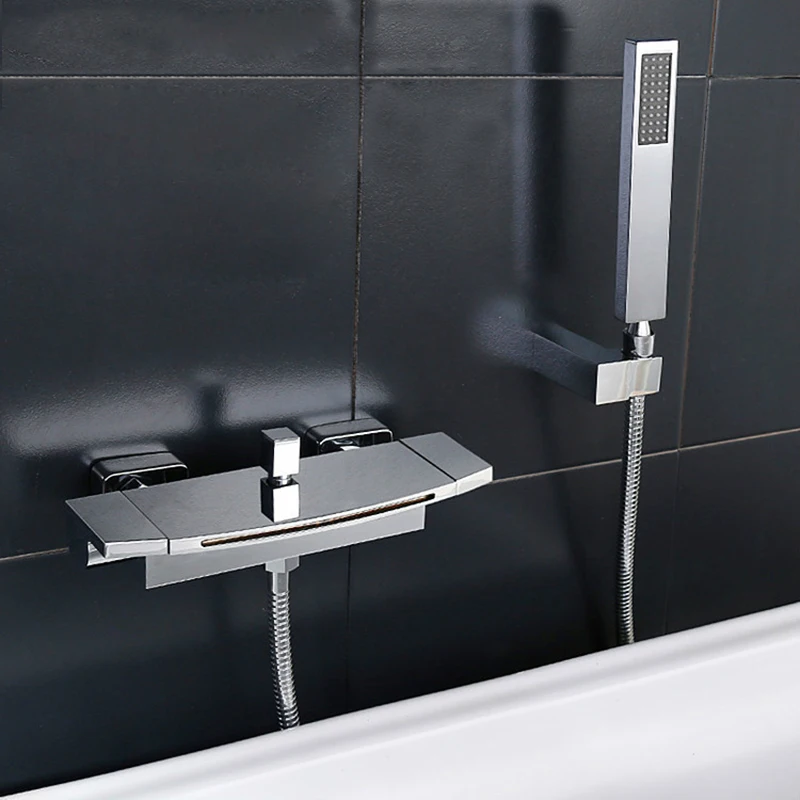 Preise Tuqiu Badewanne Dusche Wasserhahn Wasserfall Wasserhahn Einzigen Griff Mischbatterie Gold Schwarz Weiß Chrom ABS Handbrause Bad   dusche Wasserhahn
