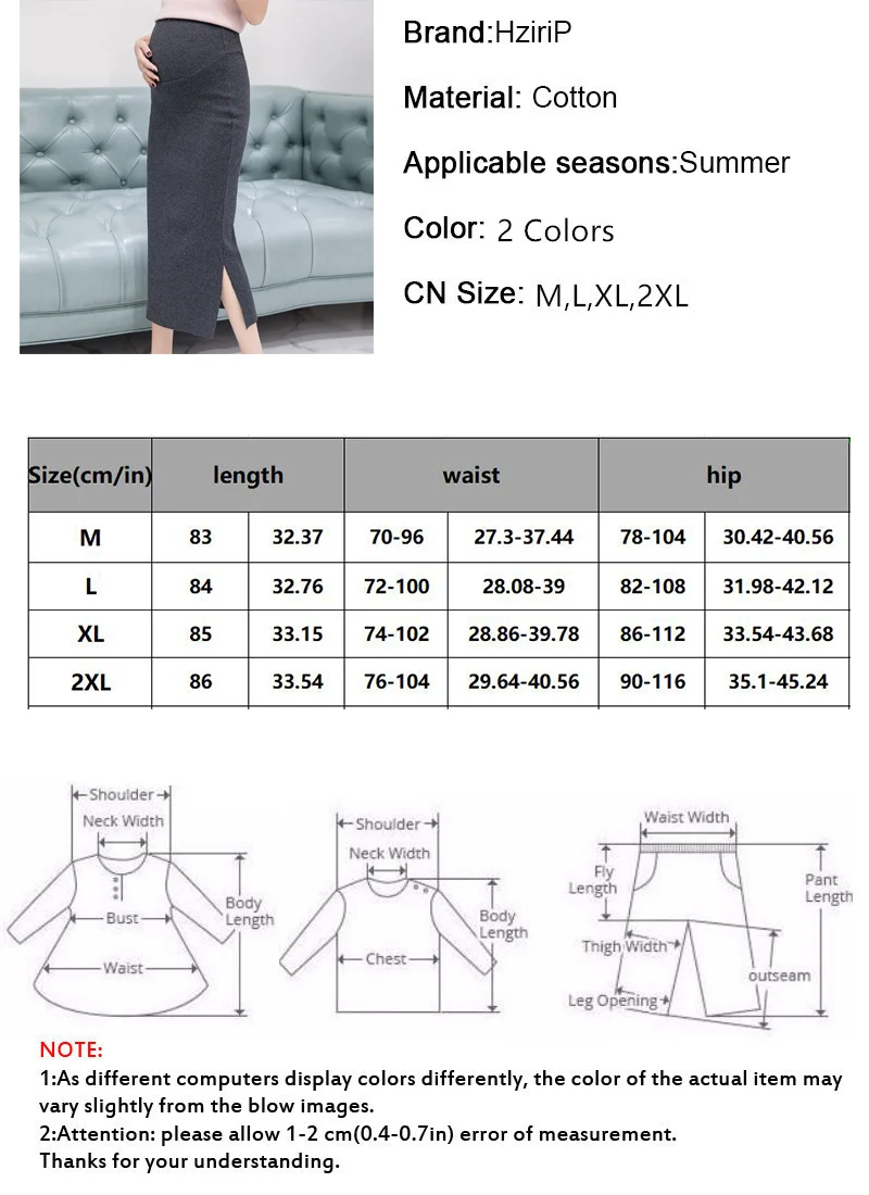 HziriP/платье для беременных; Новинка года; Новое Стильное повседневное платье до середины икры; Лидер продаж; Летние однотонные трикотажные юбки для беременных; 2 цвета