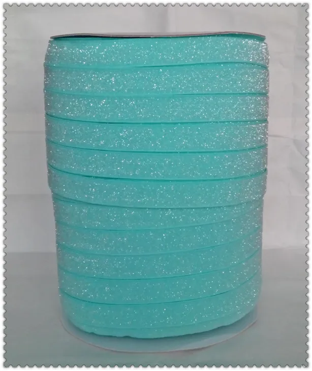 

(50yards/lot) Non - stretch 1.5" Frosted Aqua Glitter Ribbon