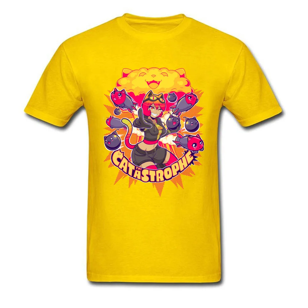The Catastrophe Fashionable T-Shirt for Men 100% Cotton Thanksgiving Day Tops T Shirt Custom Tshirts Short Sleeve Latest O-Neck The Catastrophe yellow