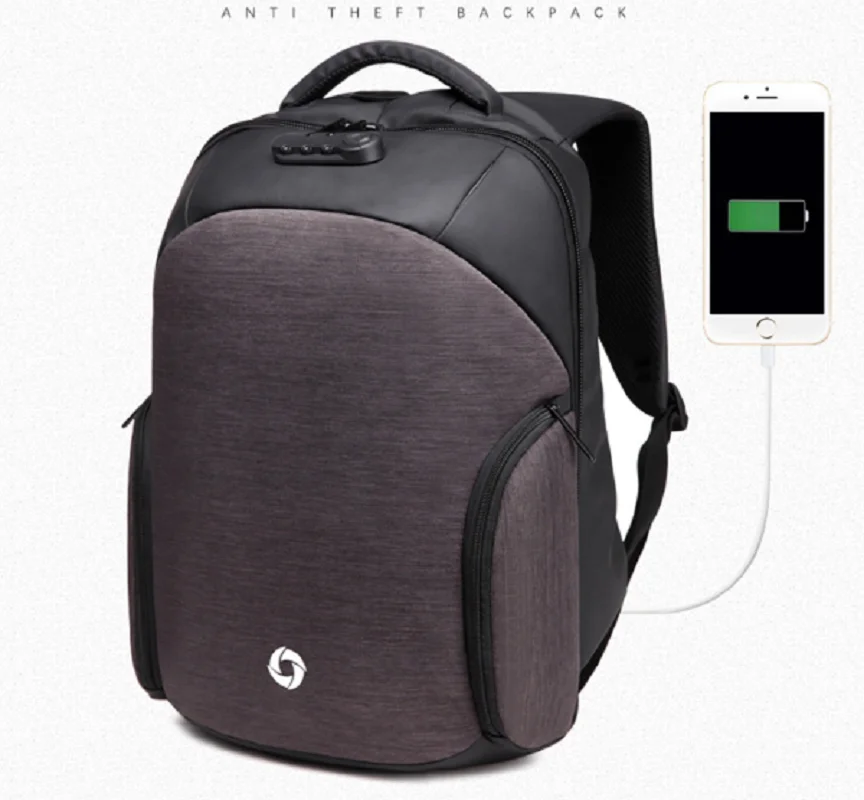 

Ozuko New Waterproof Backpacks Usb Rechargeable Backpack Male Creative Casual Anti-theft Backpack Laptop Backpack
