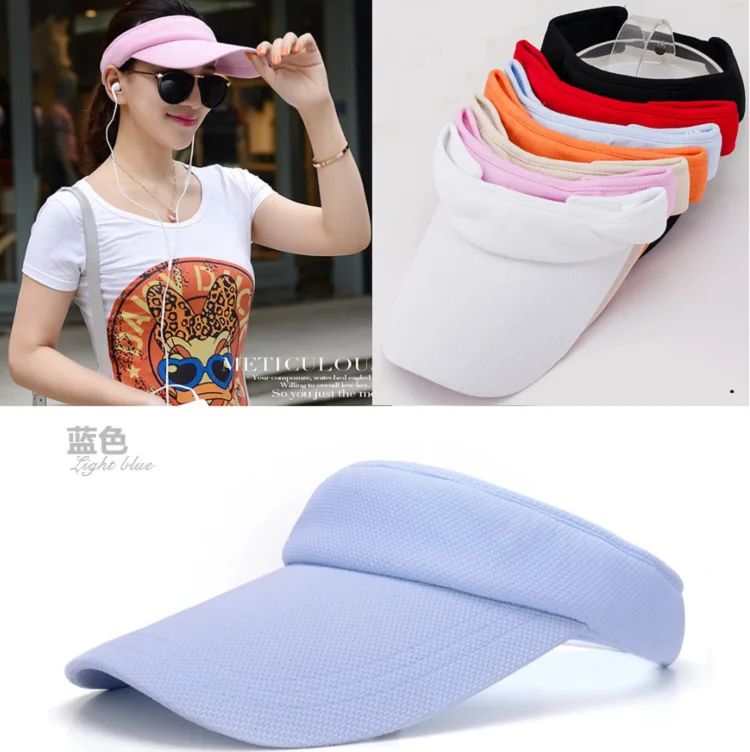 Versão do Sol Menina do Verão ao ar Livre de Dobramento de Viagem Sungreen Sports Golf Baseball Cap Tênis Chapéu Anti-ultravioleta Algodão Top