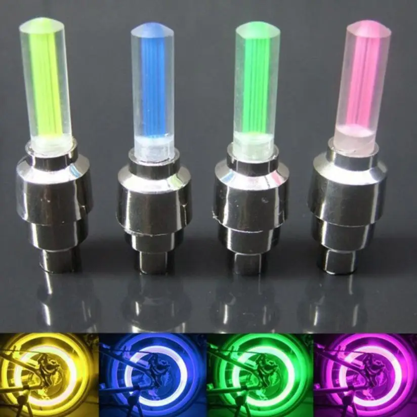 Top 2PCS Bike Car Motorcycle Wheel Tyre Valve Cap Flash LED Light Lamp bicycle light super waterproof Accessories bisiklet aksesuar 0 Top 2PCS Bike Car Motorcycle Wheel Tyre Valve Cap Flash LED Light Lamp bicycle light super waterproof Accessories bisiklet aksesuar 0