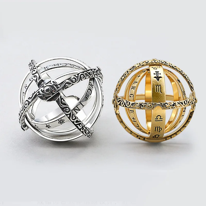 Кольцо Vercret из стерлингового серебра 925 пробы с астрономическим шаром, винтажное ювелирное изделие для влюбленных пар, подарки