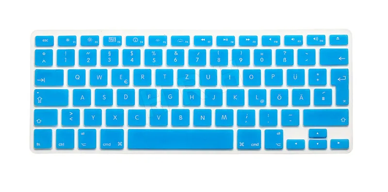 HRH 50 шт. ЕС немецкий QWERTZ клавиатура протектор для Macbook Air Pro retina 1" 15" 1" ноутбук клавиатура силиконовая кожа пылезащитный чехол - Цвет: Turquoise