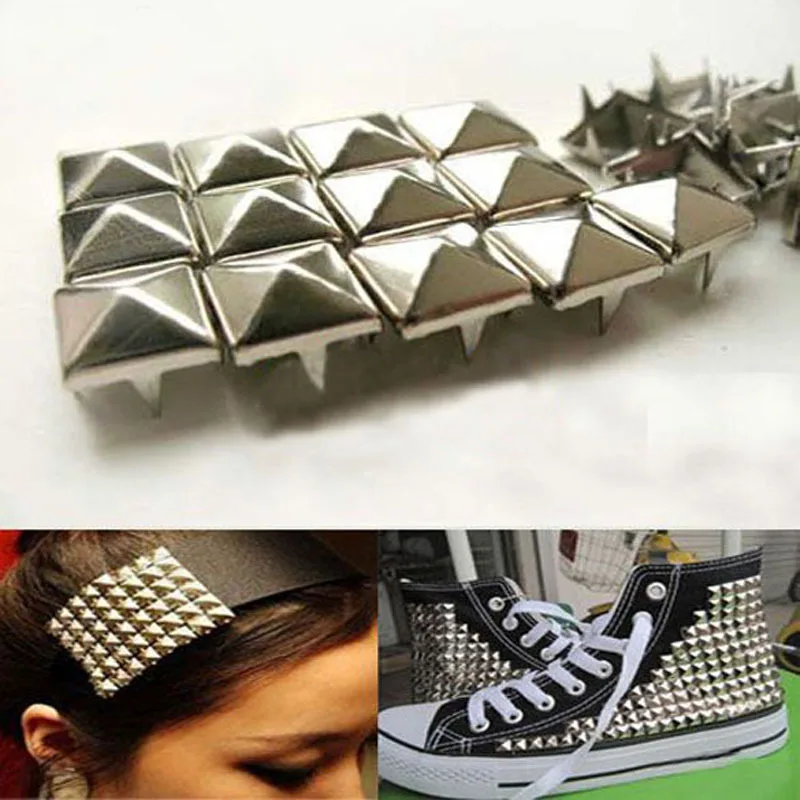 

100 Pcs 7mm Silver Cone Studs And Spikes DIY Craft Cool Punk Garment Rivets for Clothes Bag Shoes Leather DIY Handcraft