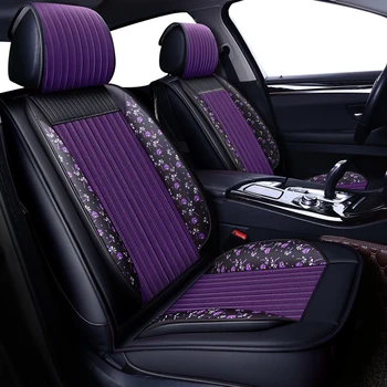 

Flax-leather car seat covers for mitsubishi pajero sport hyundai elantra kia ceed 2017 passat b3 lada 2114 for land rover x9