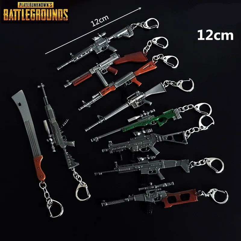 

Simulation Weapon Model Keychain Male Mini AWM AKM Gun Key Chain Car Keyring AWP Rifle Sniper Cool Mens Jewelry HC007