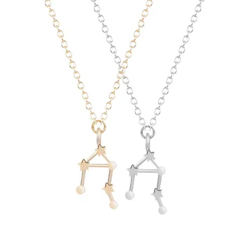 

QIAMNI 10pcs Libra Zodiac Sign Astrology Necklace Constellation Jewelry September and October Birthday Gift for Women and Girls